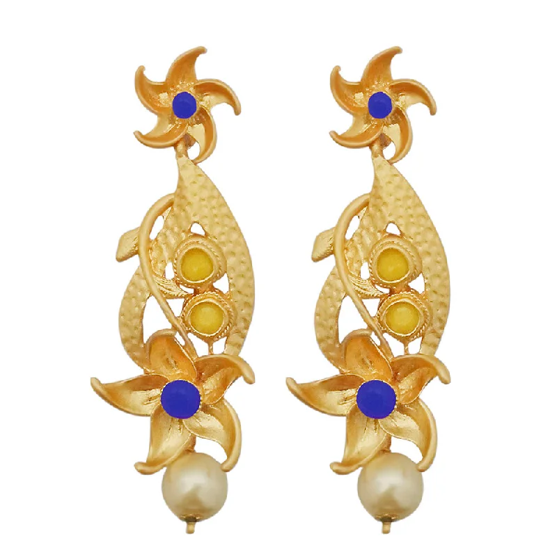 fashion-forward earrings for women-Amina Creation Gold Plated Dangler Earrings