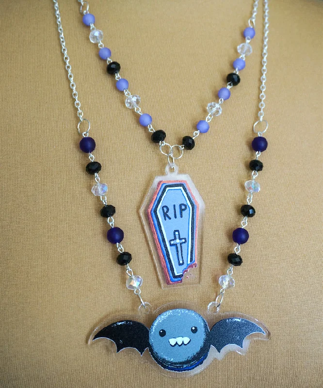 unique design necklaces for women-Instant Shipping! Spooky Coffin Necklace (4 Colors)