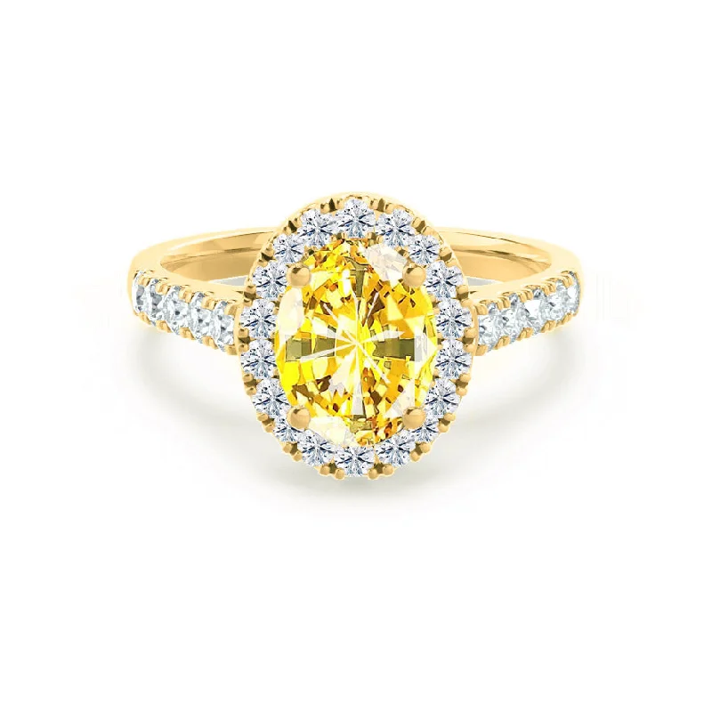 ROSA - Chatham® Yellow Sapphire & Diamond 18K Yellow Gold Halo