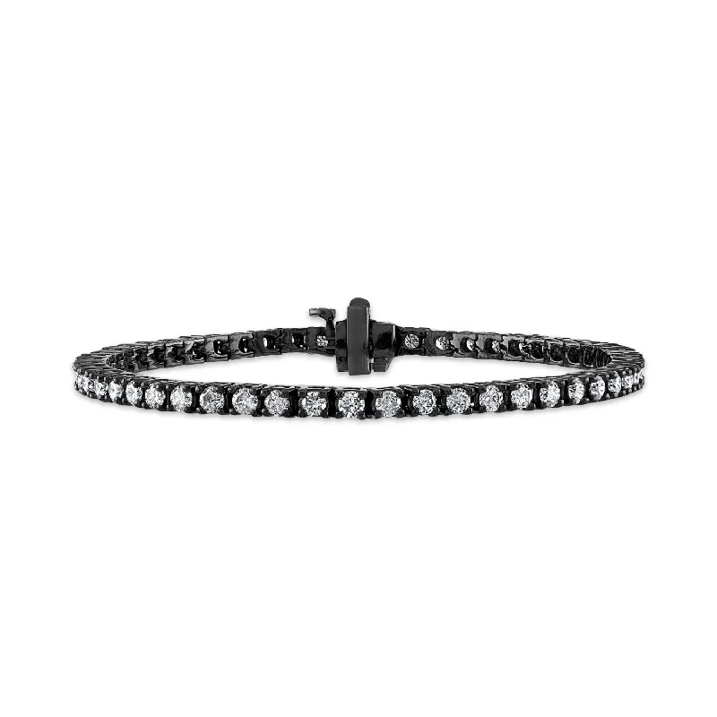 fine jewelry bracelets for women-Thin Diamond Line Bracelet