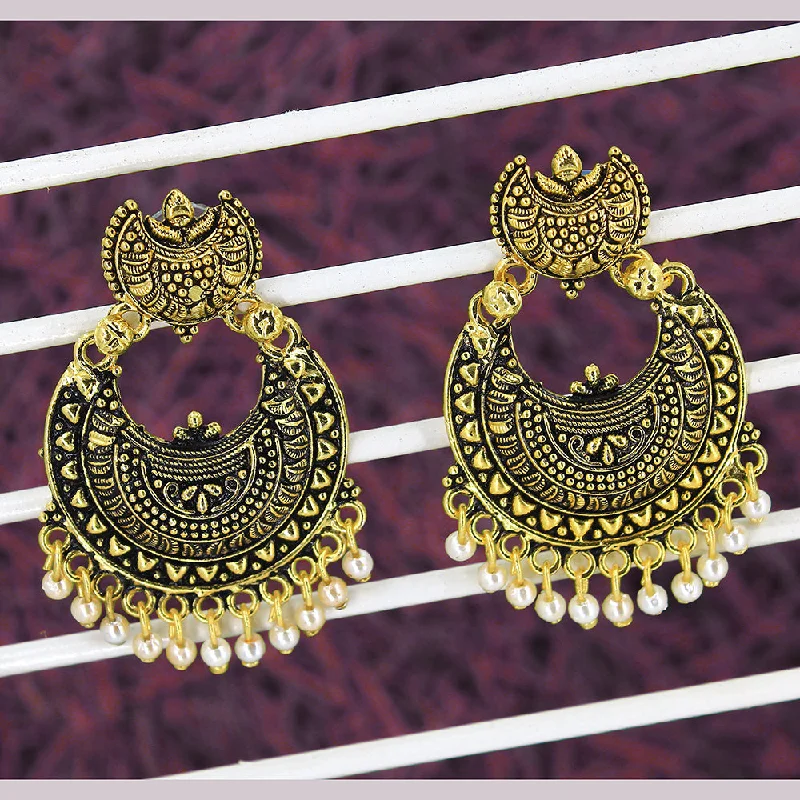 minimalist hoop earrings for women-Mahavir Gold Plated Dangler Earrings