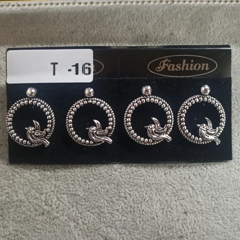 affordable stud earrings for women-Tahura Oxidised Plated Stud Earrings