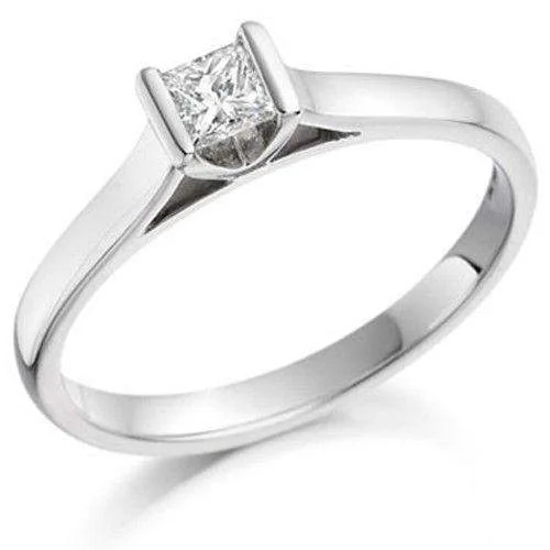 stackable engagement rings sets for women-0.20ct Princess Cut Diamond Engagement Ring - Various Metals Available - EN62P20