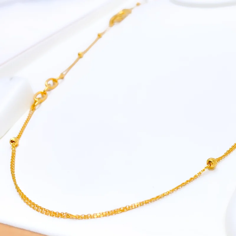 romantic necklaces for women-Everyday Graceful 21k Gold Interlinked Long Necklace