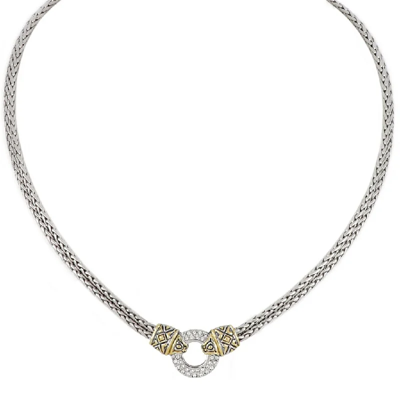 pearl necklaces for women-Antiqua Pavé Circle Double Strand Necklace