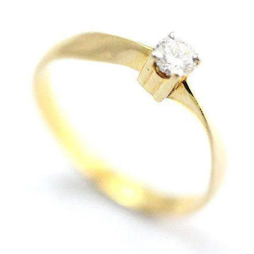 heart-shaped engagement rings for women-18ct Yellow Gold Certificated DIF Diamond Engagement Ring - 0.15ct - 0.25ct