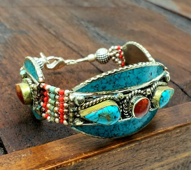 fine jewelry bracelets for women-Tibetan Jinpa Turquoise Bracelet