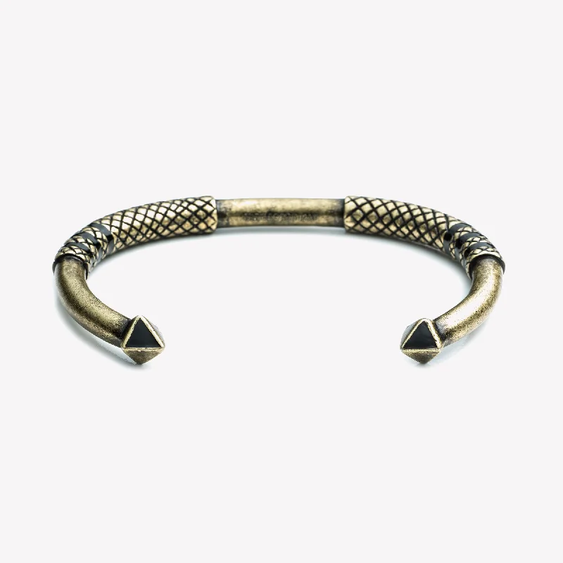 vintage bracelets with diamonds for women-MENS KNURLED JACK CUFF