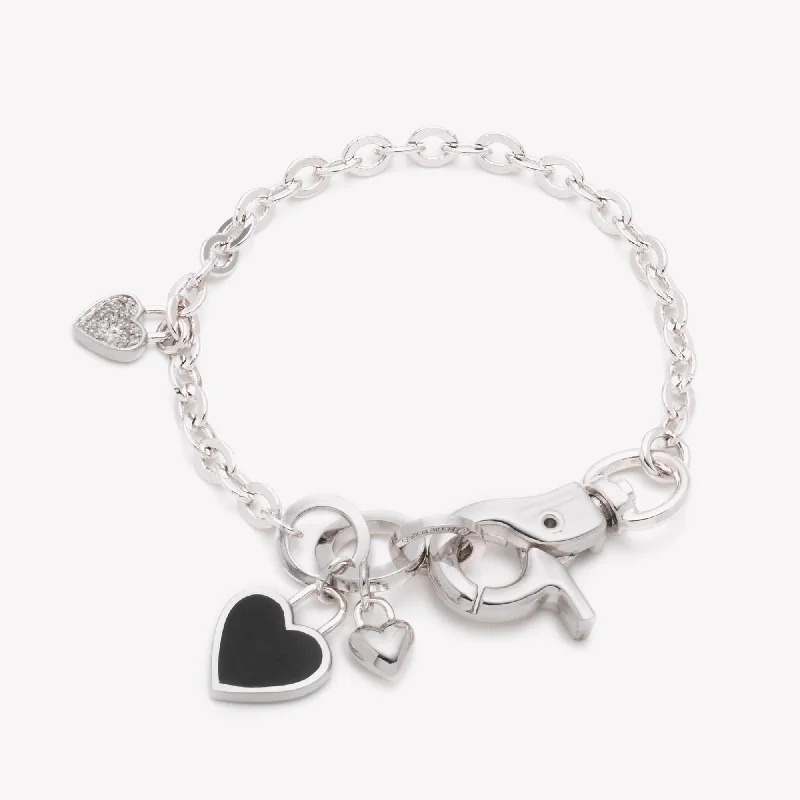 bangles with diamonds for women-HEART CHARM BRACELET