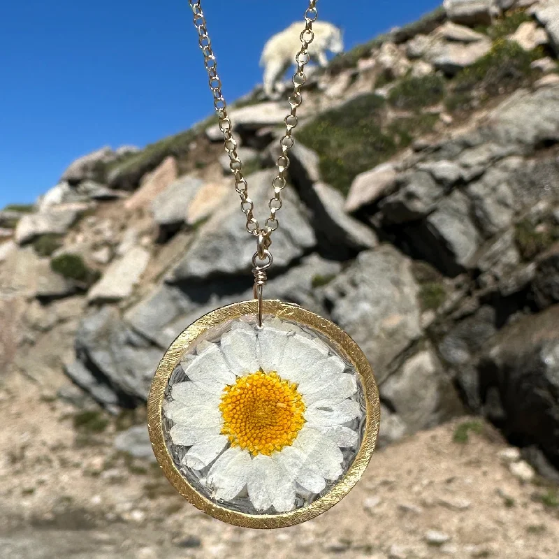 layered gold necklaces for women-White Daisy Necklace - BG 182