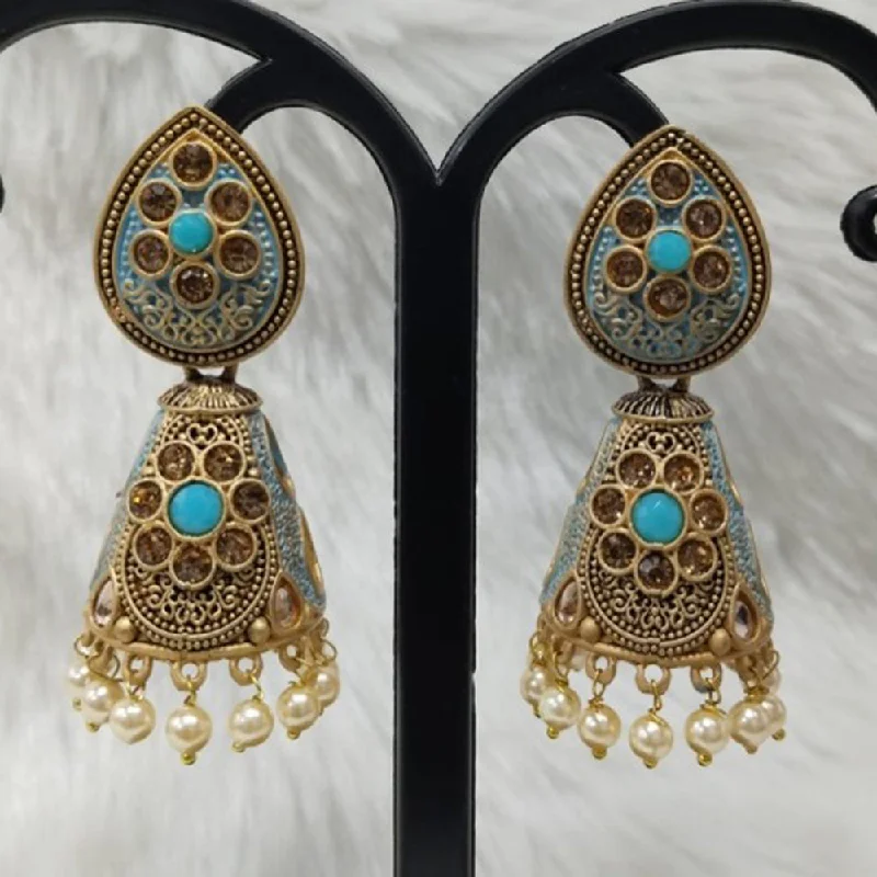 premium gold earrings for women-Infinity Jewels Gold Plated Austrian Stone Jhumki Earrings