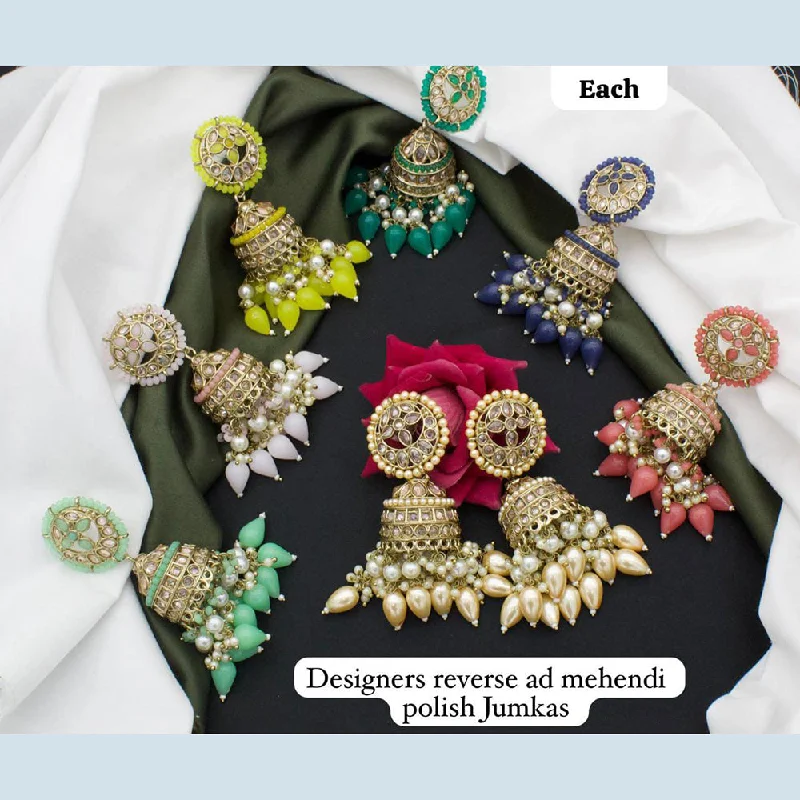 luxury earrings for women-Manisha Jewellery Gold Plated Jhumki Earrings