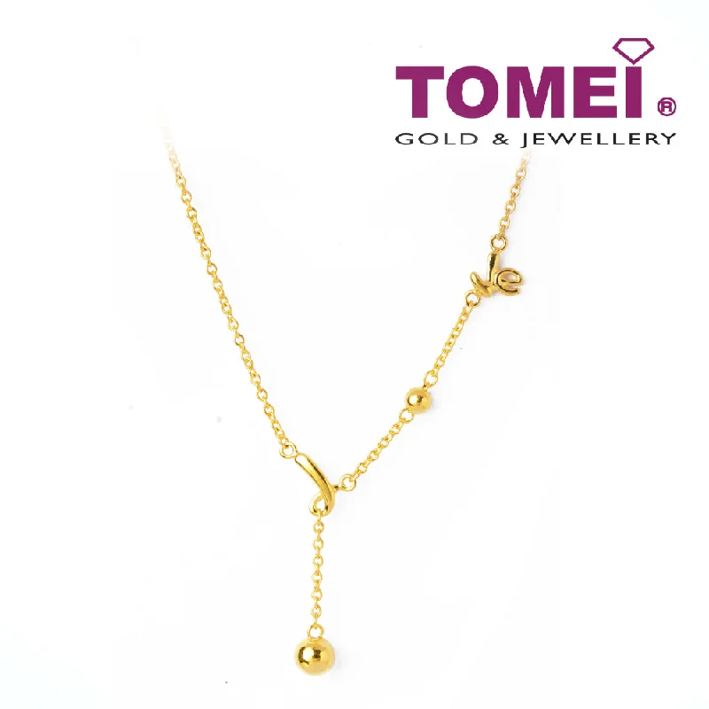 bold necklaces for women-TOMEI Whimsically Delightful  Expression of Love Necklace, Yellow Gold 916