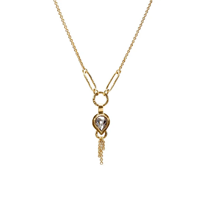 layered gold necklaces for women-Champagne Diamond Necklace - 14k + 18k + 22k Gold