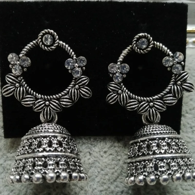 modern earrings for women-Tahura Oxidised Plated Jhumki Earrings