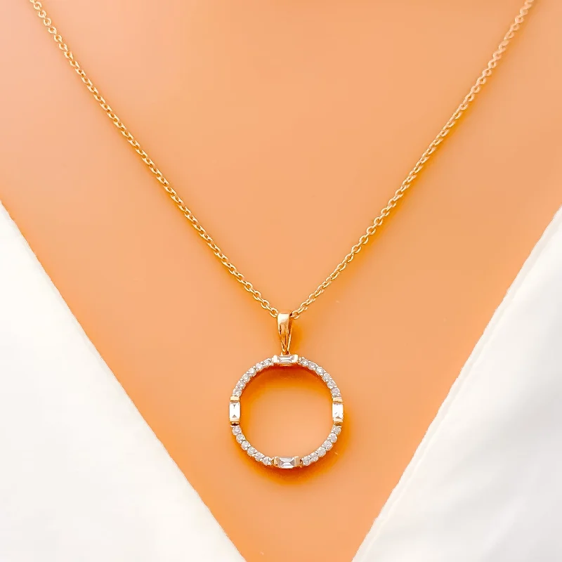 vintage chain necklaces for women-Bright Radiant Diamond + 18k Gold Necklace