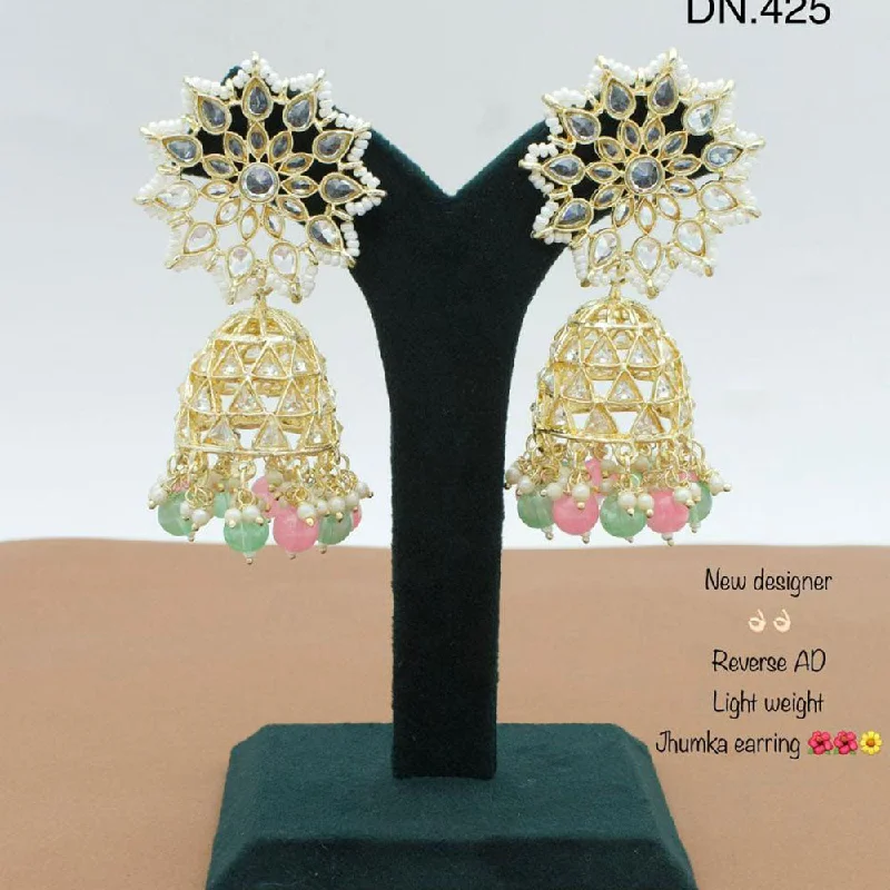 crystal earrings for women-JCM Jewellery Gold Plated Crystal Stone Jhumki Earrings