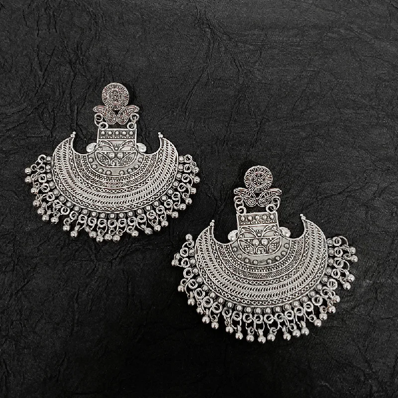 unique earrings for women-Bhavi Jewels Oxidised Plated Dangler Earrings