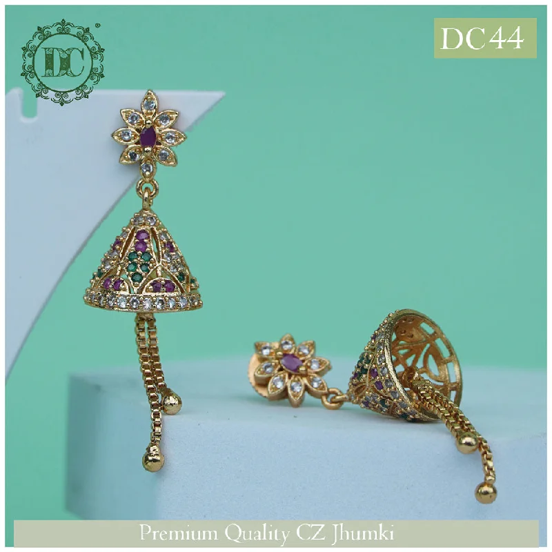 crystal stud earrings for women-Diksha Collection Gold Plated Jhumki Earrings