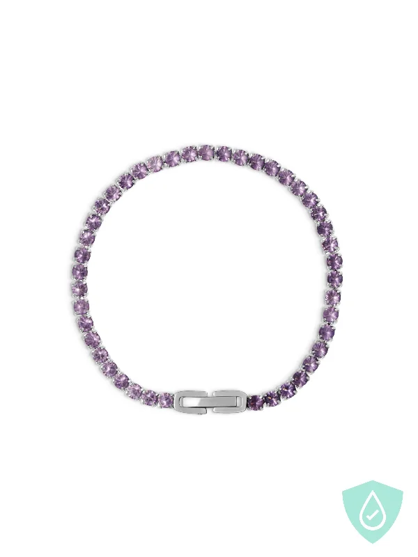 romantic bracelets for women-Violet Tennis Bracelet