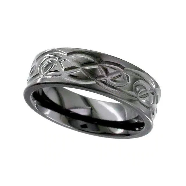 engagement rings with colored stones for women-Zirconium Celtic Wedding Ring - 4062B