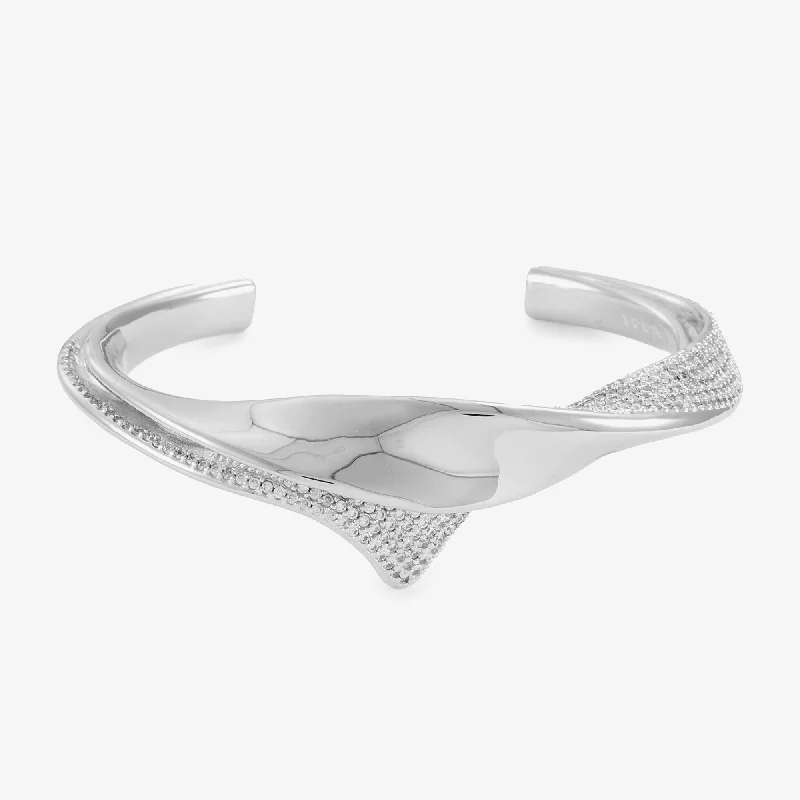 exclusive bangles for women-PAVÉ KERCHIEF CUFF