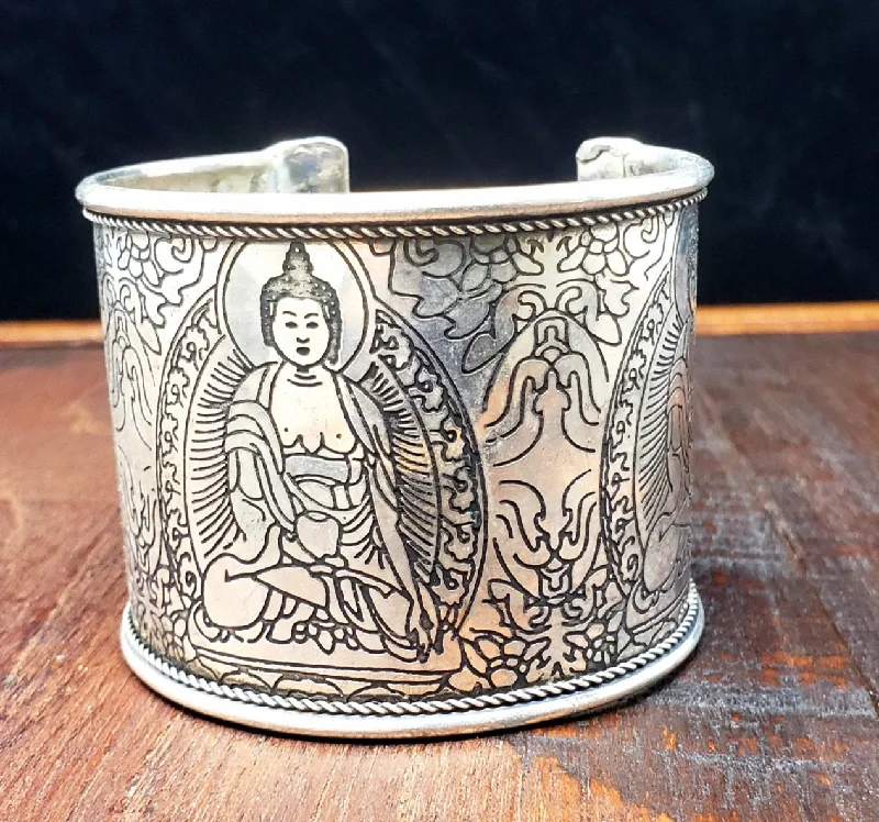 unique bracelets for women-Shrine of the Buddha Cuff Bracelet