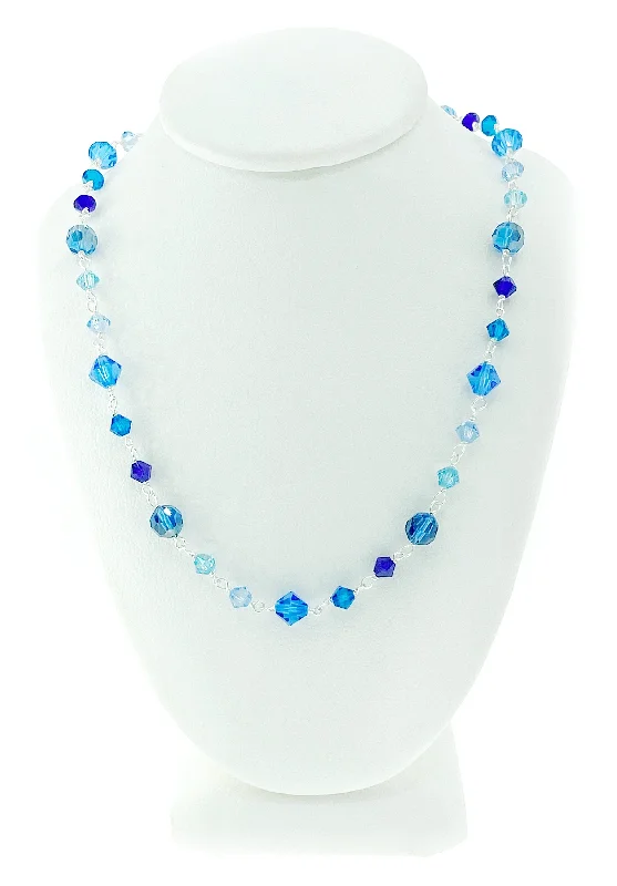 butterfly necklaces for women-Sea of Blue Crystal Necklace