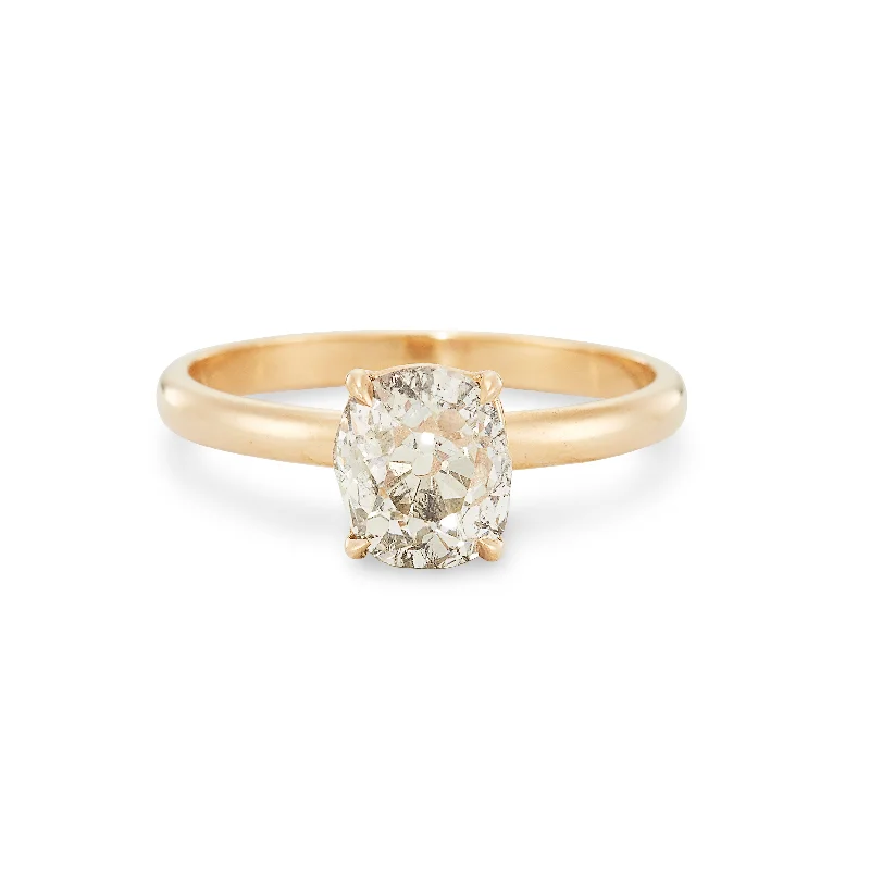 SOLD Old Mine Cut Diamond Engagement Ring, 1.59 Carats