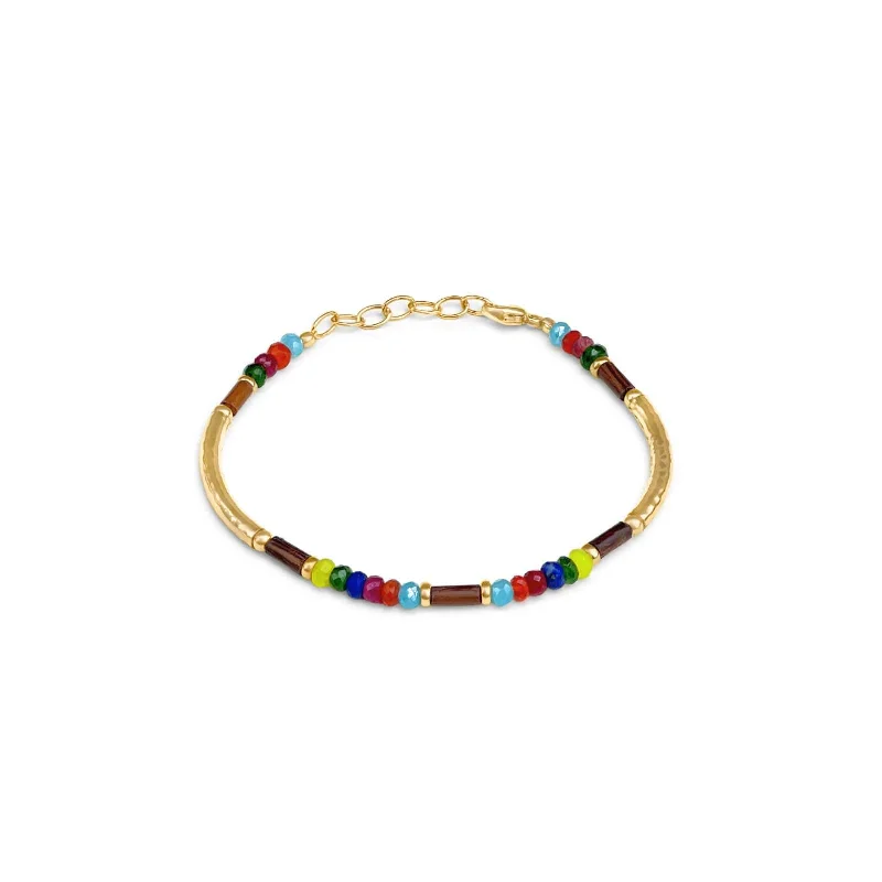 colorful gemstone bangles for women-Multi Colored Beaded Bracelet