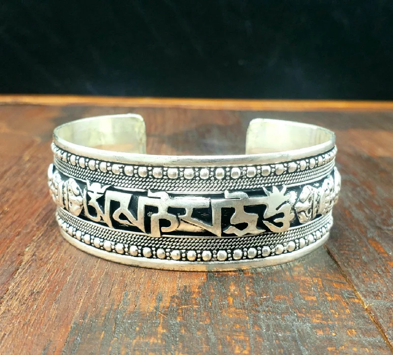 custom engraved bangles for women-Tibetan Mantra Bracelet