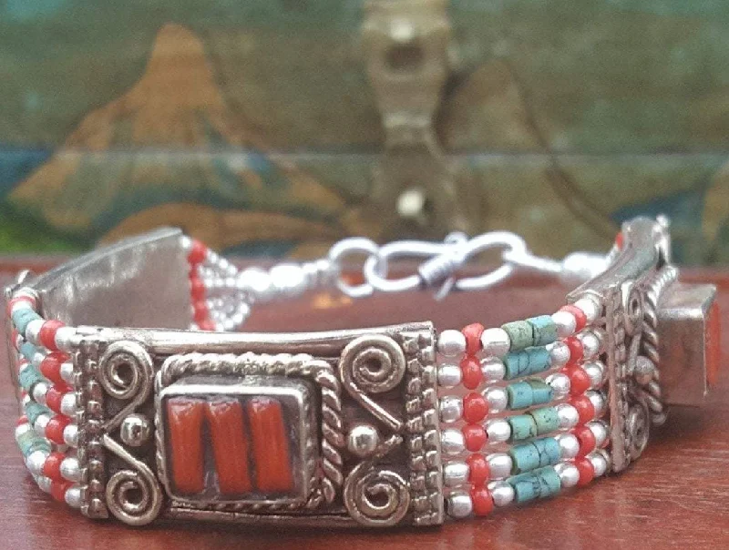 classic bangles for women-Rustic Relic Tibetan Coral Bracelet