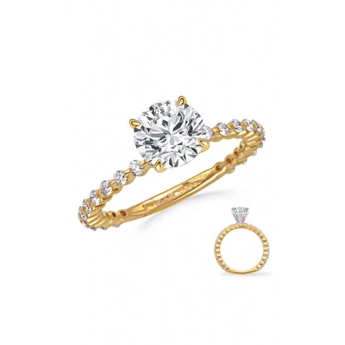 S Kashi & Sons Side Stone - Prong Set Engagement Ring EN8387YG