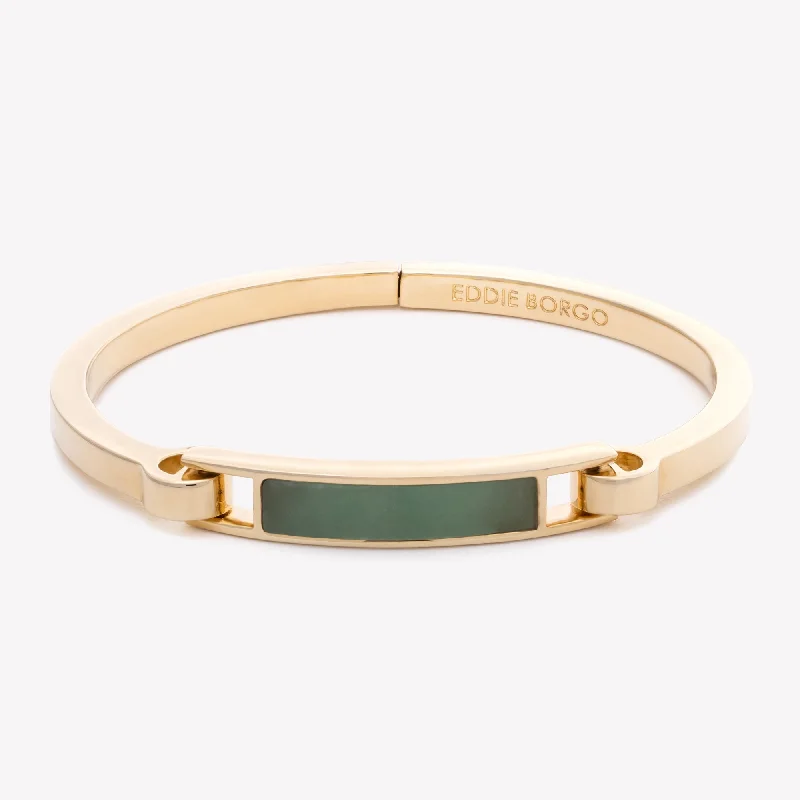 pearl bangles for women-INLAID PLATE BRACELET - JADE