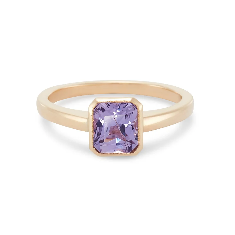 Unique Unheated Purple Sapphire Engagement Ring, 1.22 Carats