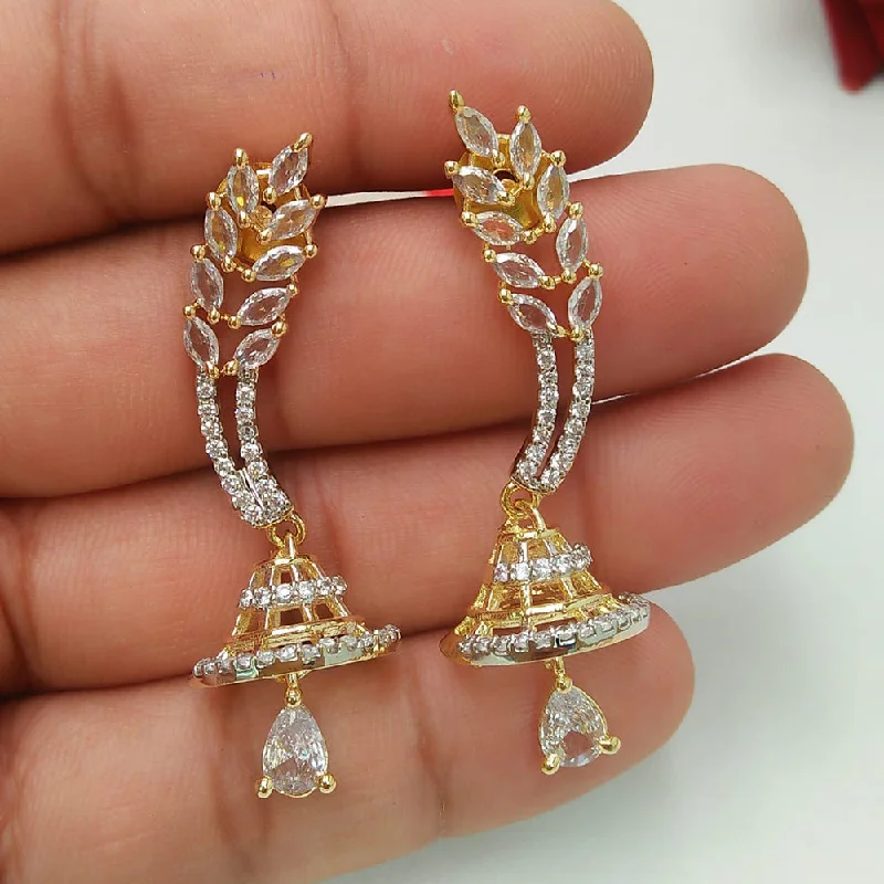 chic drop earrings for women-Pooja Bangles Gold Plated Austrian Stone Dangler Earrings