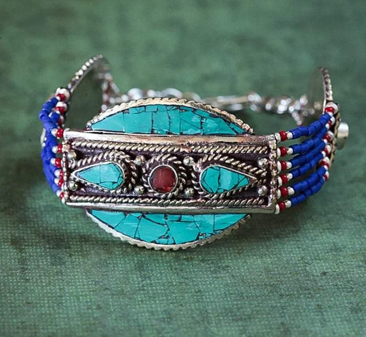 bangles with intricate designs for women-Tibetan Mosaic Beaded Bracelet