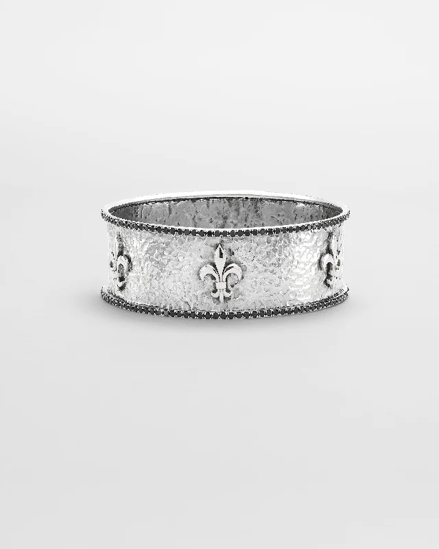 custom bracelets for women-Bracewell Fleur De Lis Bangle