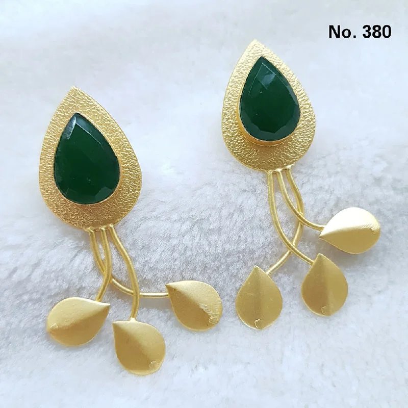 statement gemstone earrings for women-Shubhratnam Jewellers Gold Plated  Dangler Earrings