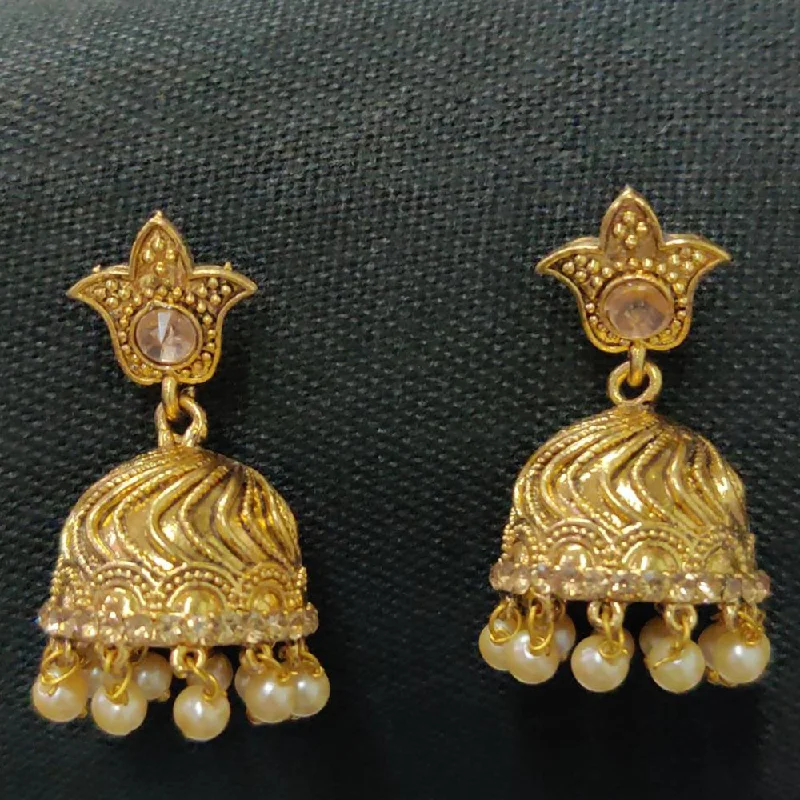 colorful earrings for women-Shreeji Gold Plated Jhumki Earrings