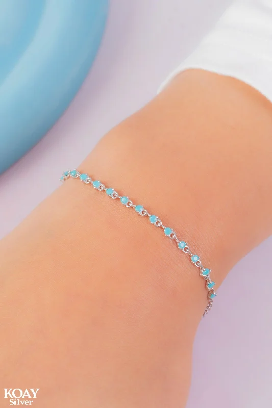 bridesmaid bracelets for women-Zircons Bracelet (010-Turquoise)