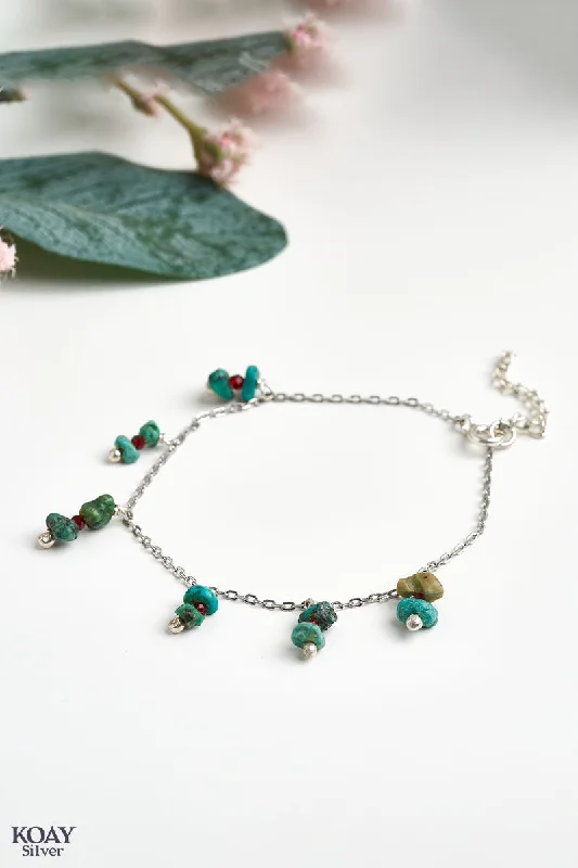 vintage bracelets for women-Natural Turquoise Stones Bracelet