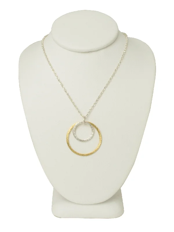 matching set necklaces for women-Duo Circle Necklace