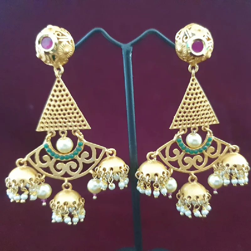 custom hoop earrings for women-Neepa Jewells Copper Gold Jhumki Earrings