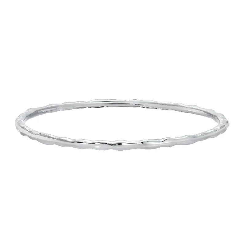 elegant bracelets for women-Hanna Bangle Bracelet - Silver