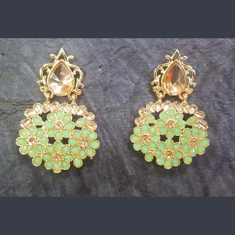 statement earrings for women-Shreeji Gold Plated Dangler Earrings