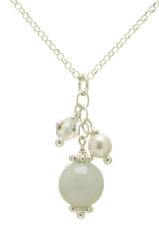 floral necklaces for women-Tiny Jade Ball Necklace