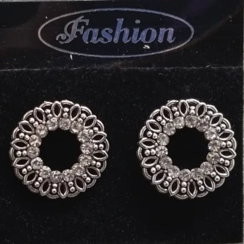 exclusive earrings for women-Tahura Oxidised Plated Stud Earrings