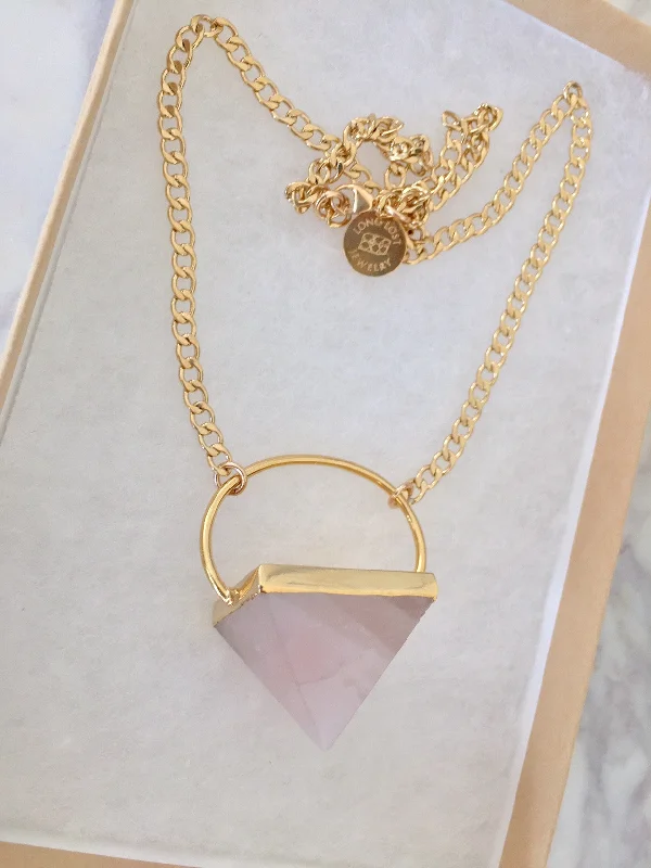 vintage necklaces for women-Unity Crystal Necklace - Rose Quartz