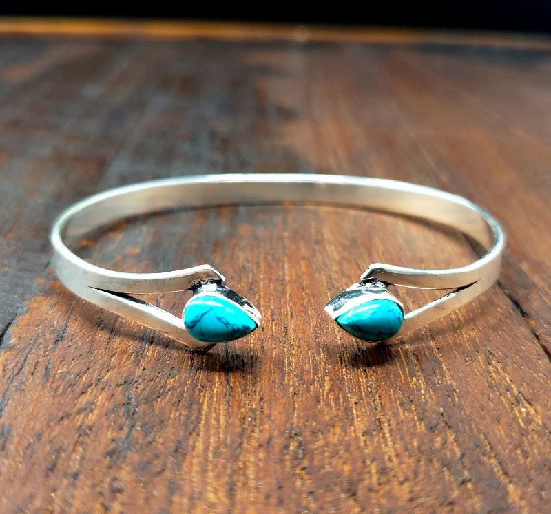 statement bangles for women-Turquoise Dagger Bracelet